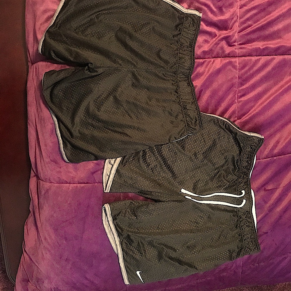 Nike Black and Grey Mesh Basketball Shorts, womens